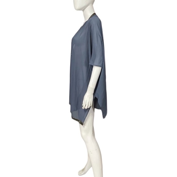 Bishop + Young Blue Split Side Sleep Shirt Beach Cover - Picture 2 of 6